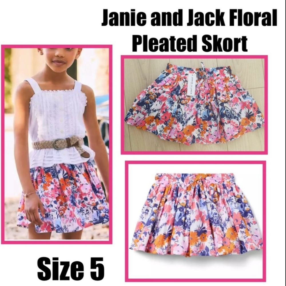 JANIE AND JACK Floral Pleated Skort